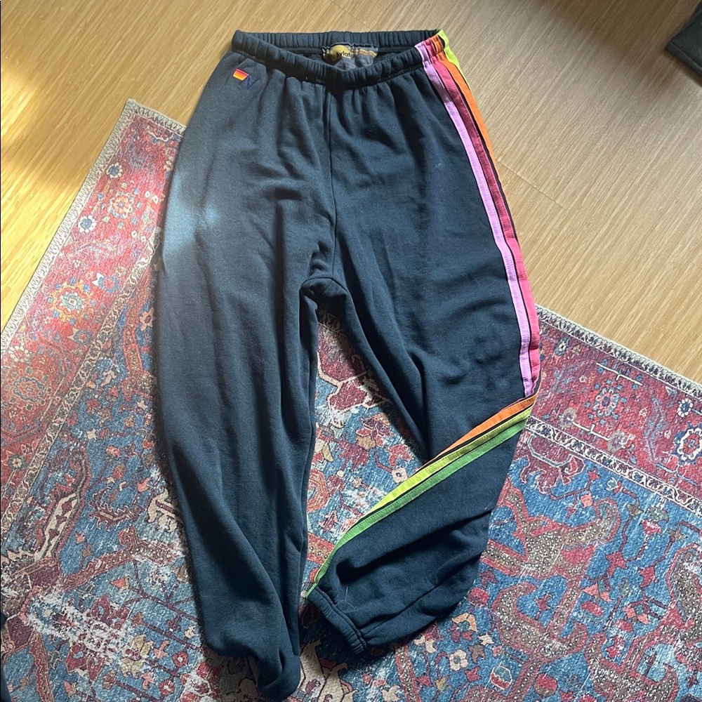 Aviator Nation 5 stripe neon/ heathered navy  Set (joggers & jacket)